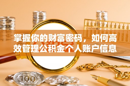 丰南掌握你的财富密码，如何高效管理公积金个人账户信息