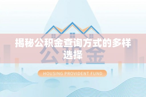 丰南揭秘公积金查询方式的多样选择