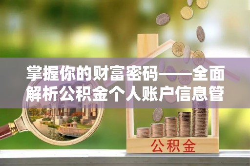 丰南掌握你的财富密码——全面解析公积金个人账户信息管理与优化